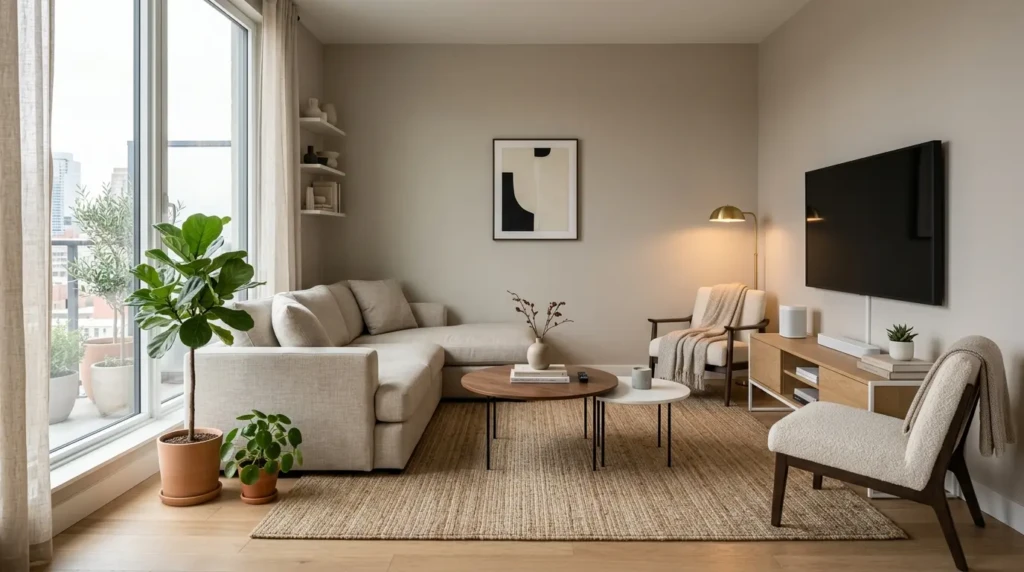 small living room decor modern featuring indoor plants greenery and fresh natural look