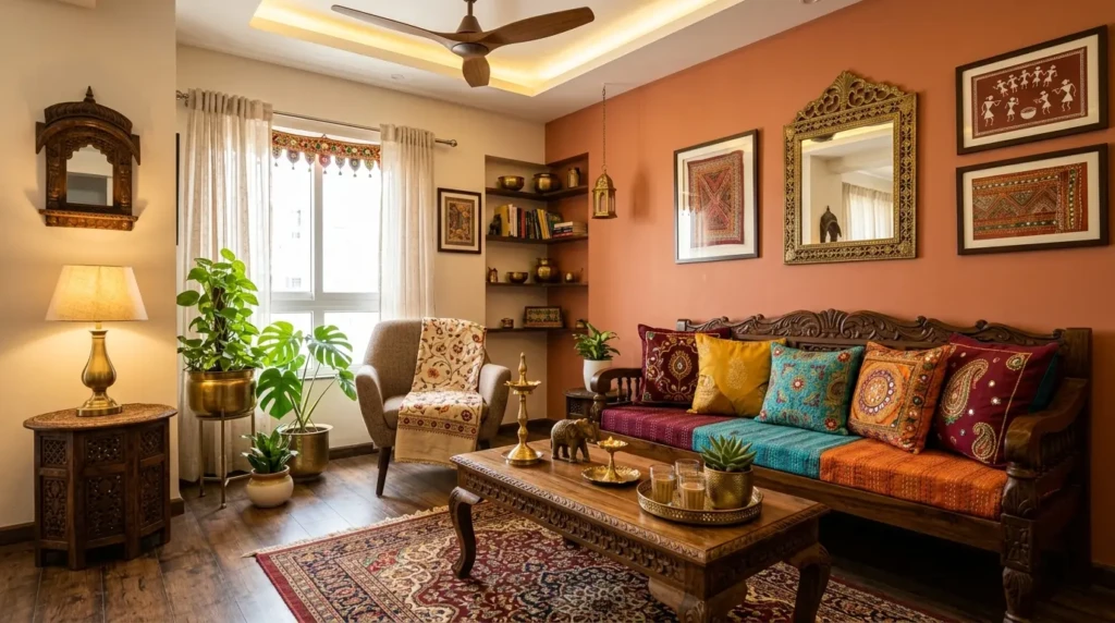 Small living room decor with indoor plants adding fresh and natural touch to space