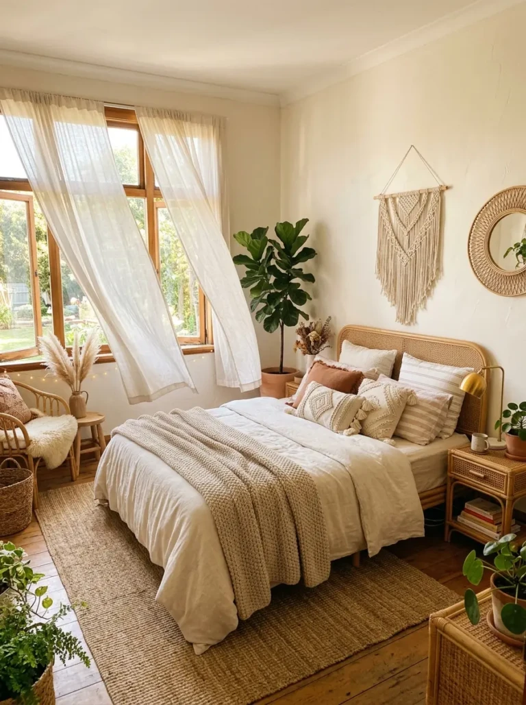 Luxurious minimalist bathroom inspired by boutique hotels with warm lighting and cozy spa-like decor.