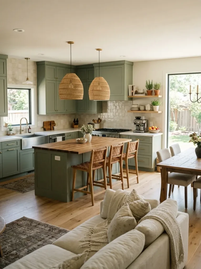 Stunning open kitchen transformation with warm lighting, stylish finishes, and an inviting atmosphere.