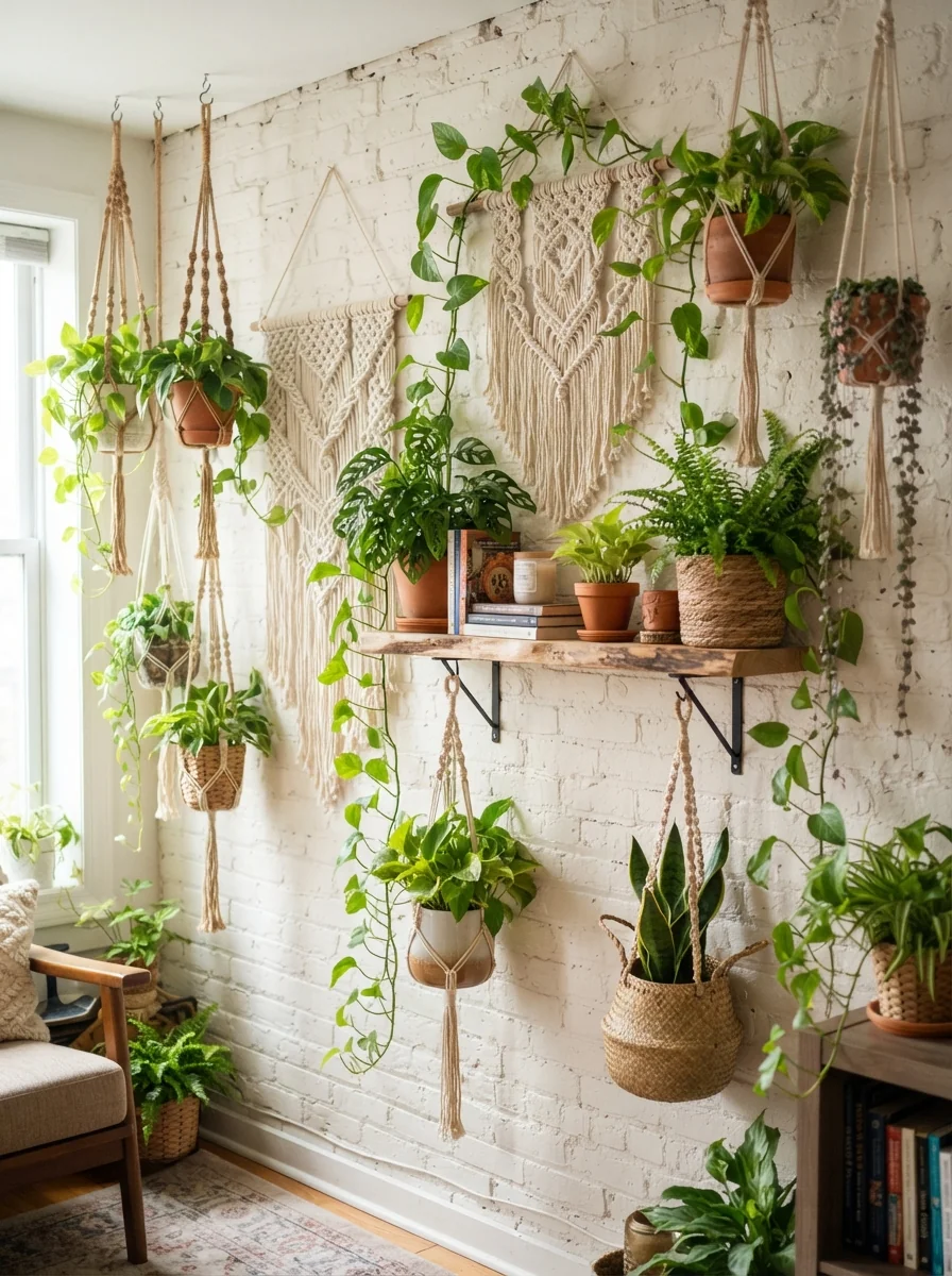 Add Plants for Living Wall Decor