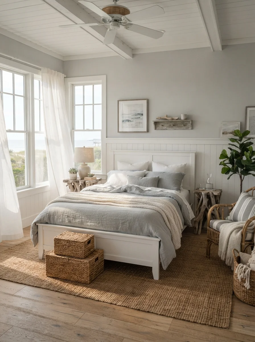 8. Airy Coastal Grey and White Retreat