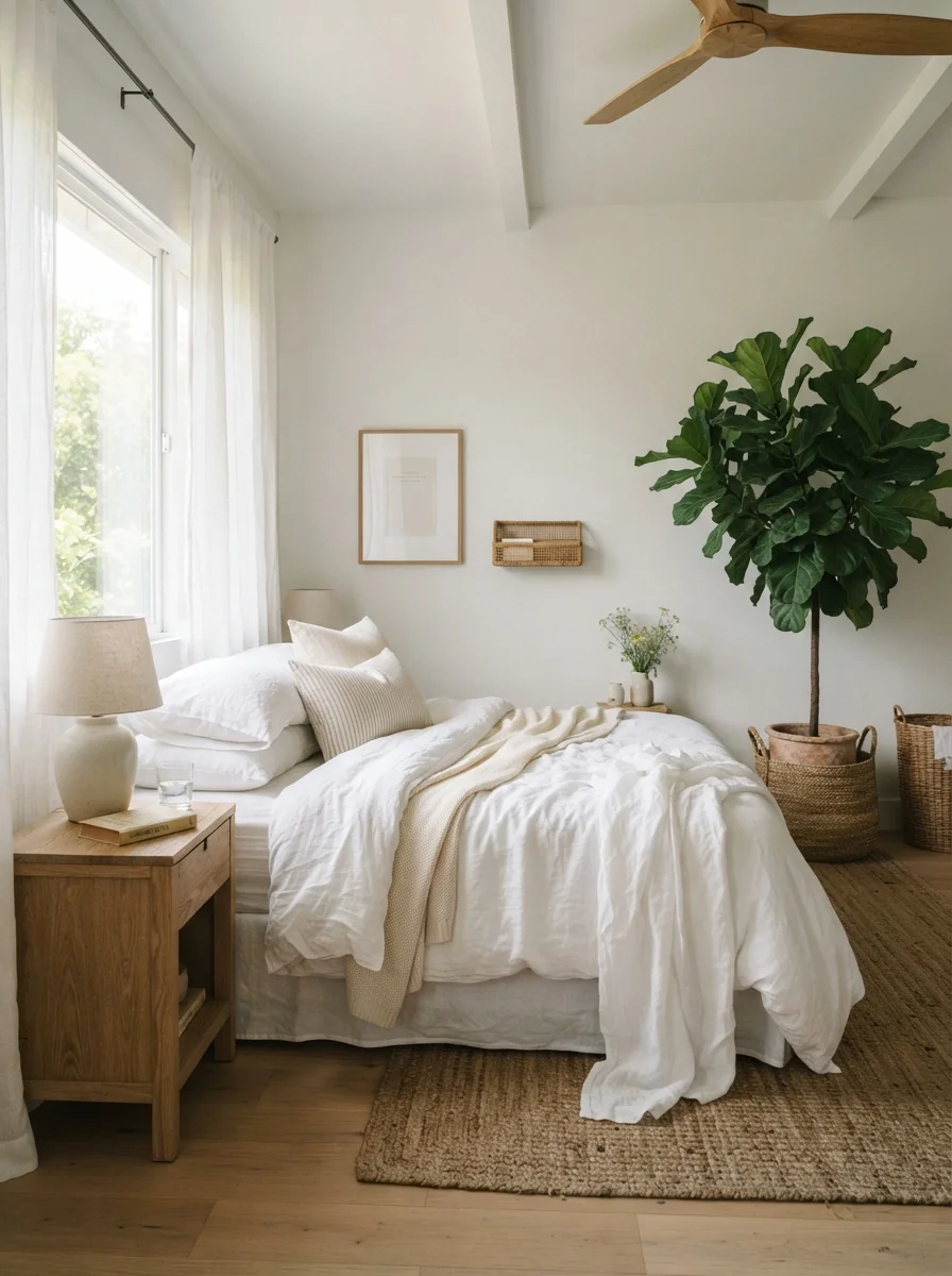 3. Airy White Bedroom Retreat With Soft Linen Layers
