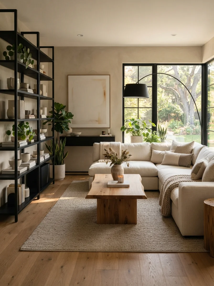 8. Black Accent Organic Modern Statement