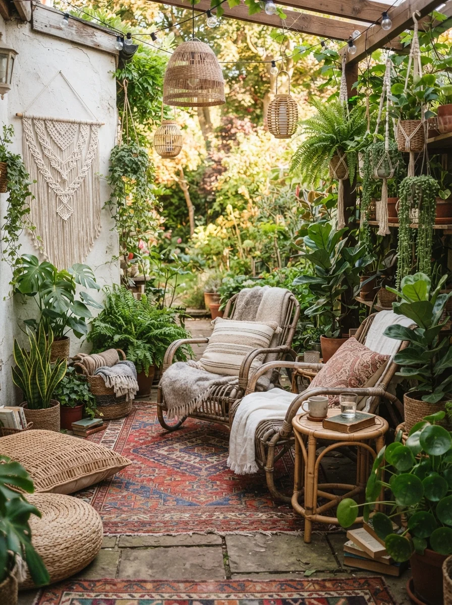 3. Boho Garden Retreat Full of Texture