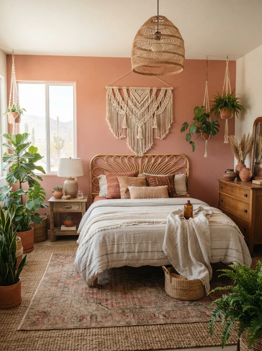 4. Boho Pink Desert Retreat