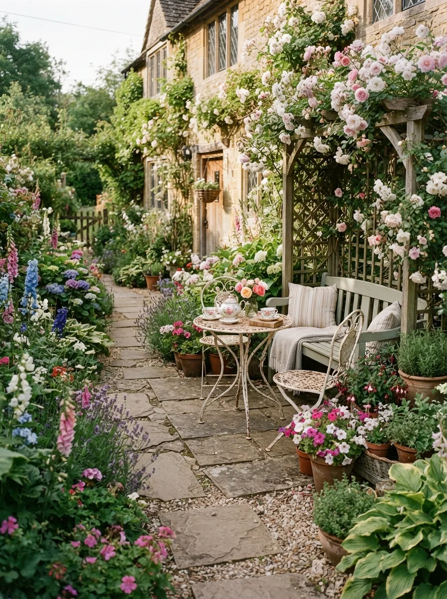 8. Charming Cottage Garden Patio