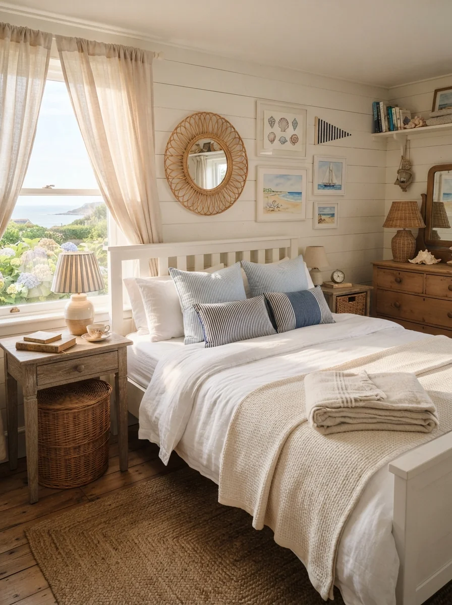 1. Classic White And Blue Beach Cottage Retreat