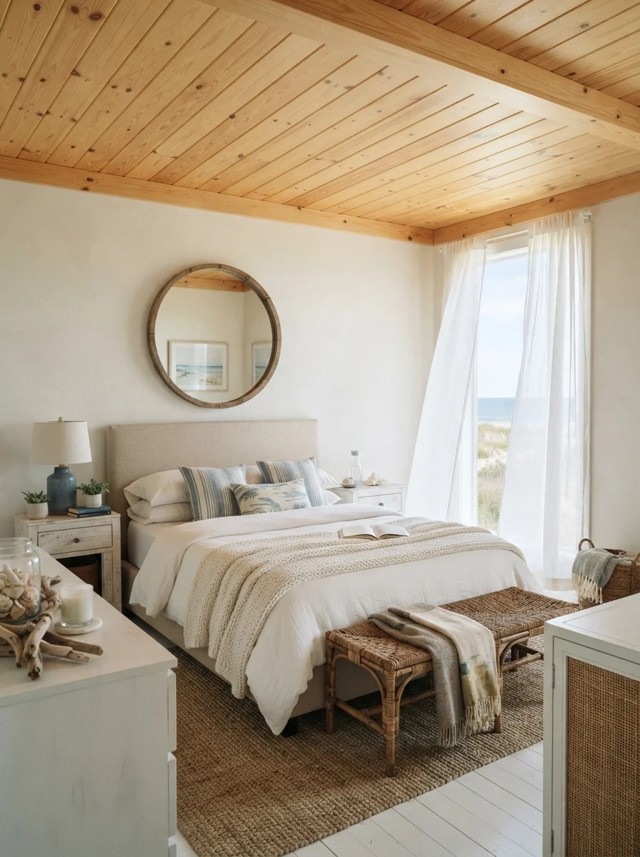 6. Coastal Pine Ceiling Bedroom Escape