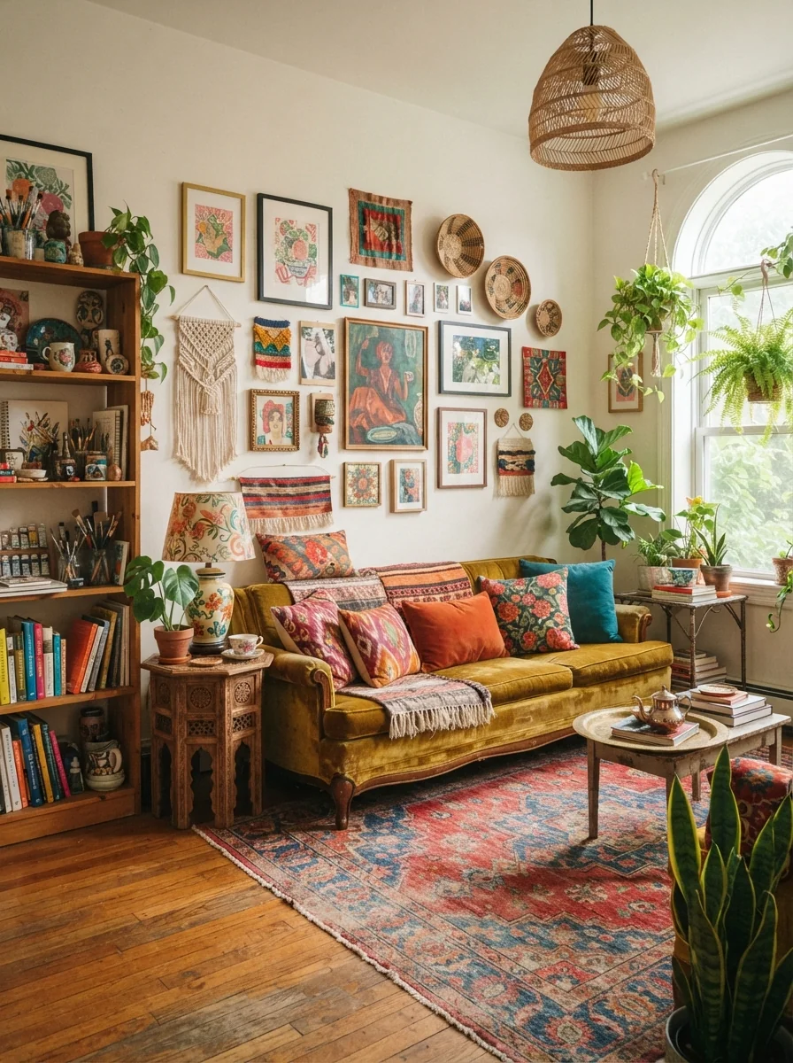 9. Colorful Artistic Boho Studio