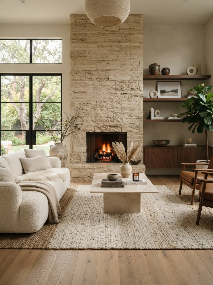 6. Contemporary Stone Retreat With Natural Luxury