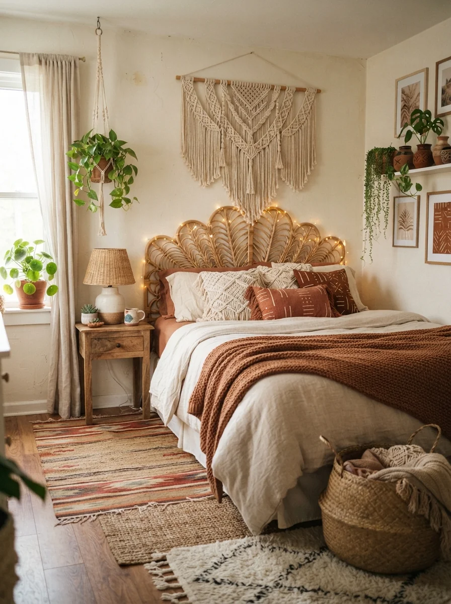 6. Cozy Boho Escape With Natural Layers