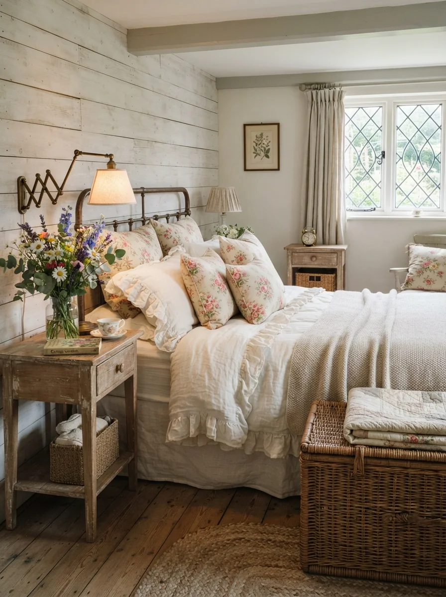 3. Cozy Cottage Bedroom Filled With Vintage Charm