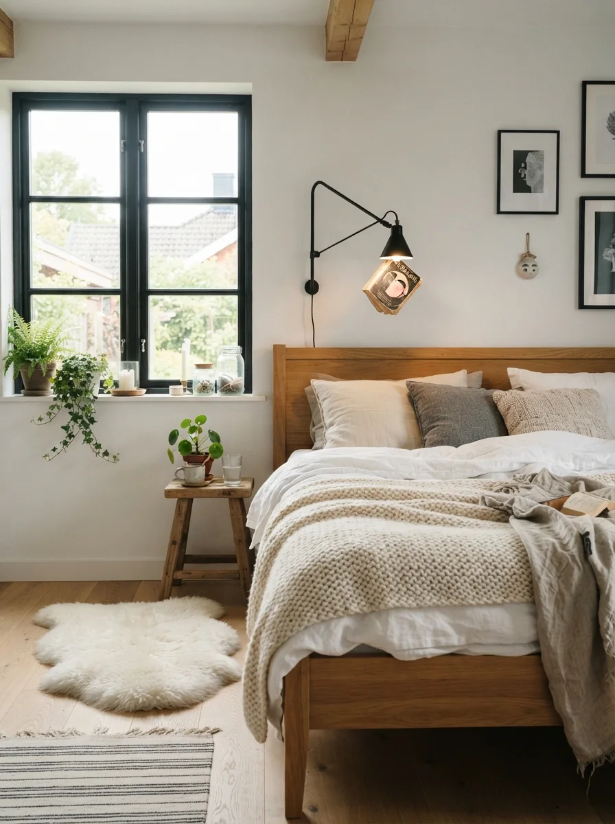2. Cozy Scandinavian Black and White Haven