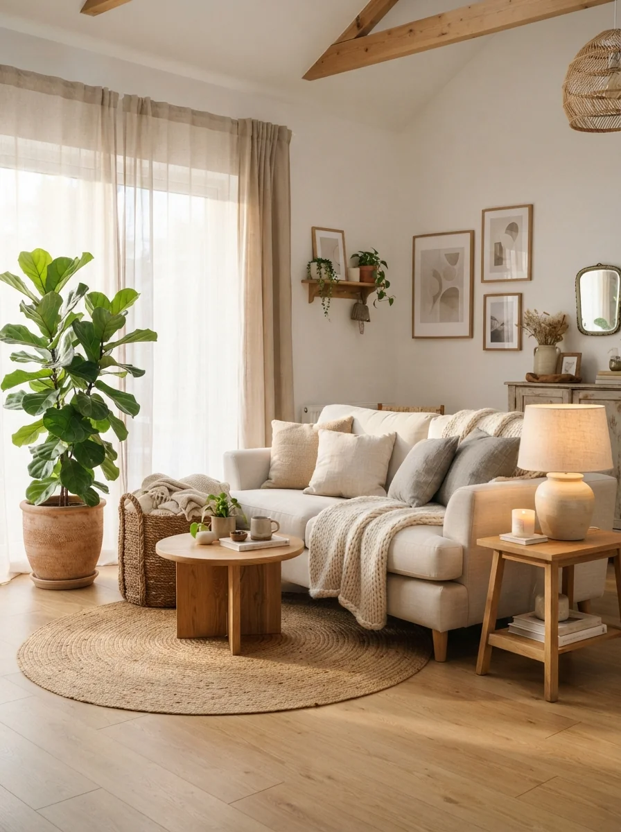 1. Cozy Scandinavian Retreat With Natural Texture