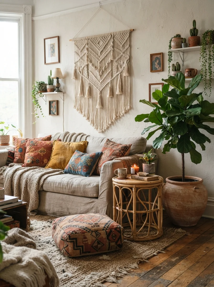 3. Earthy Boho Escape Filled With Handmade Charm