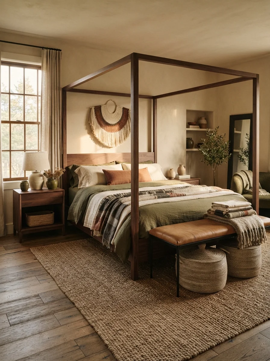 9. Earthy Contemporary Bedroom