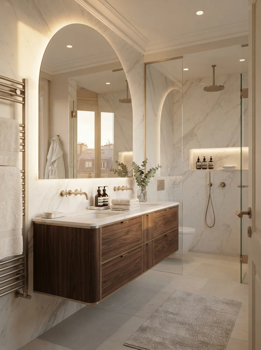 5. European Hotel-Inspired Bathroom With Soft Luxury