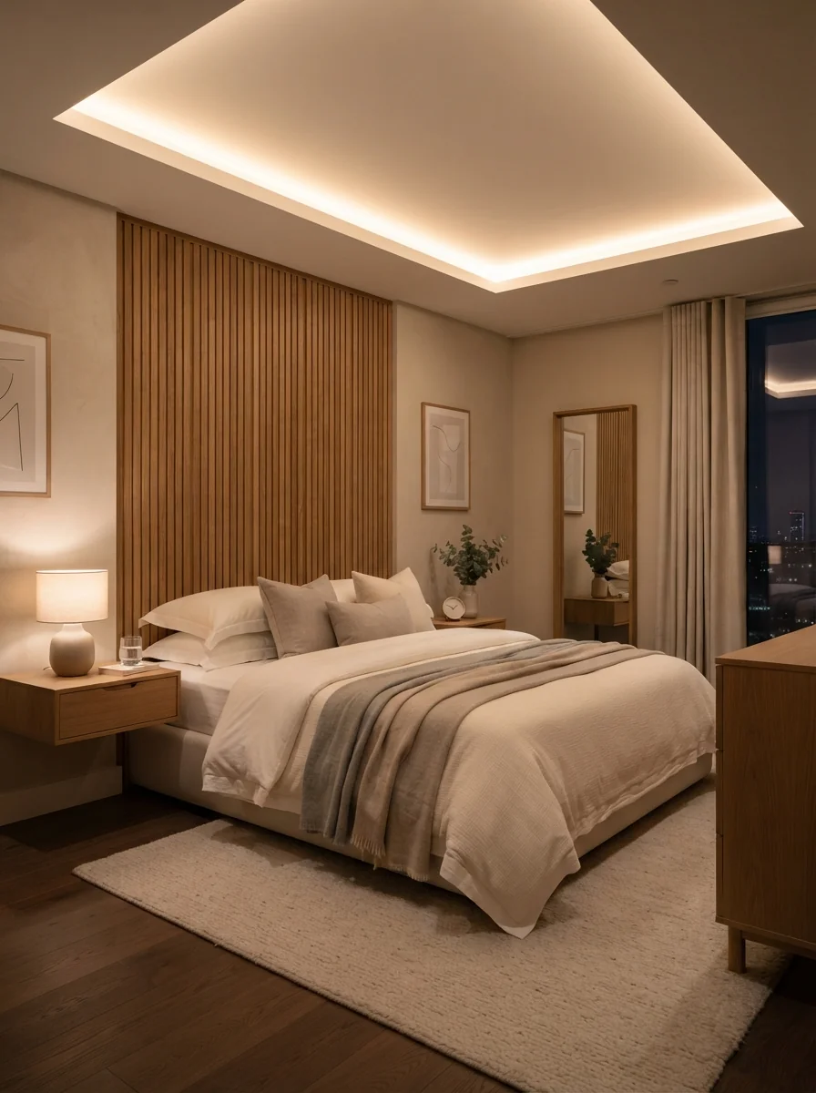 12. Floating Ceiling With Hidden Cove Lighting