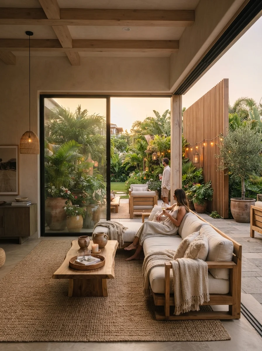 10. Indoor-Outdoor Organic Lounge With Nature At Center Stage