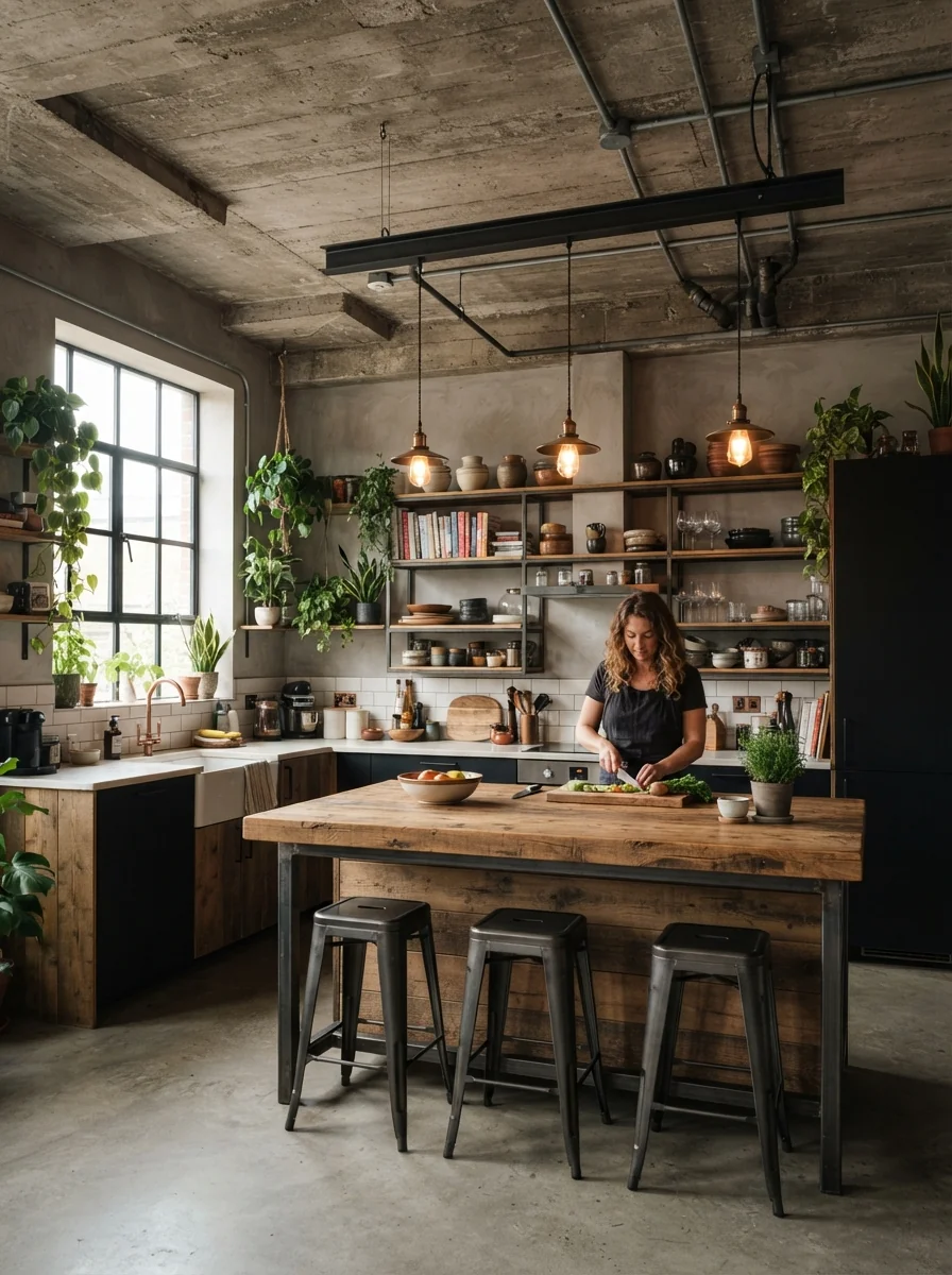 3. Industrial Concrete Ceiling With Urban Character