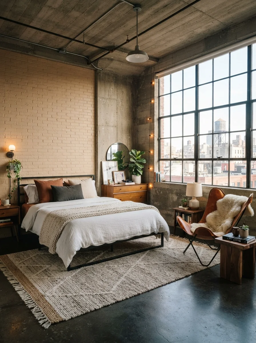 7. Industrial Concrete Ceiling With Urban Loft Style