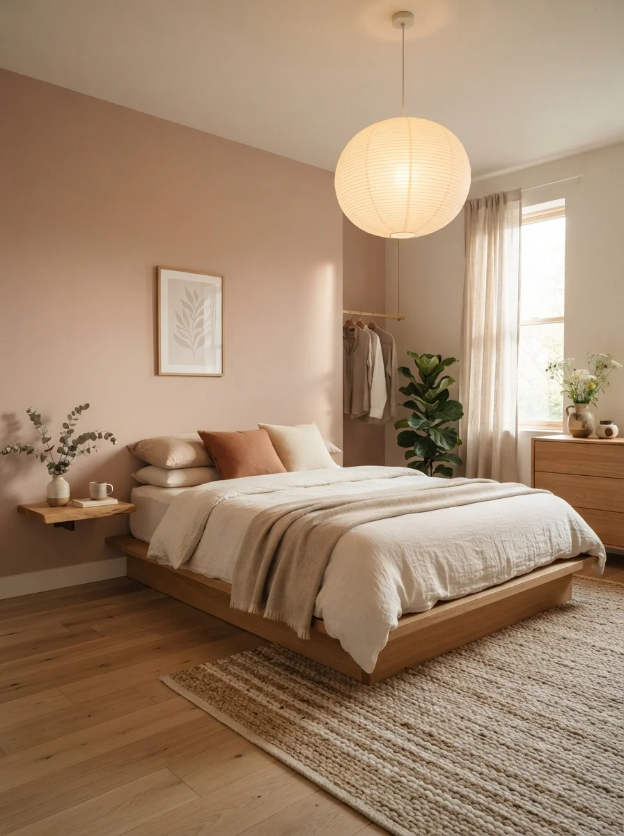 7. Japandi Pink Serenity Room