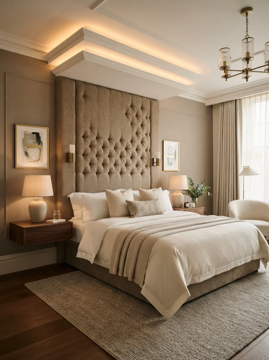 2. Luxury Bedroom With Soft Cove Profile Lighting