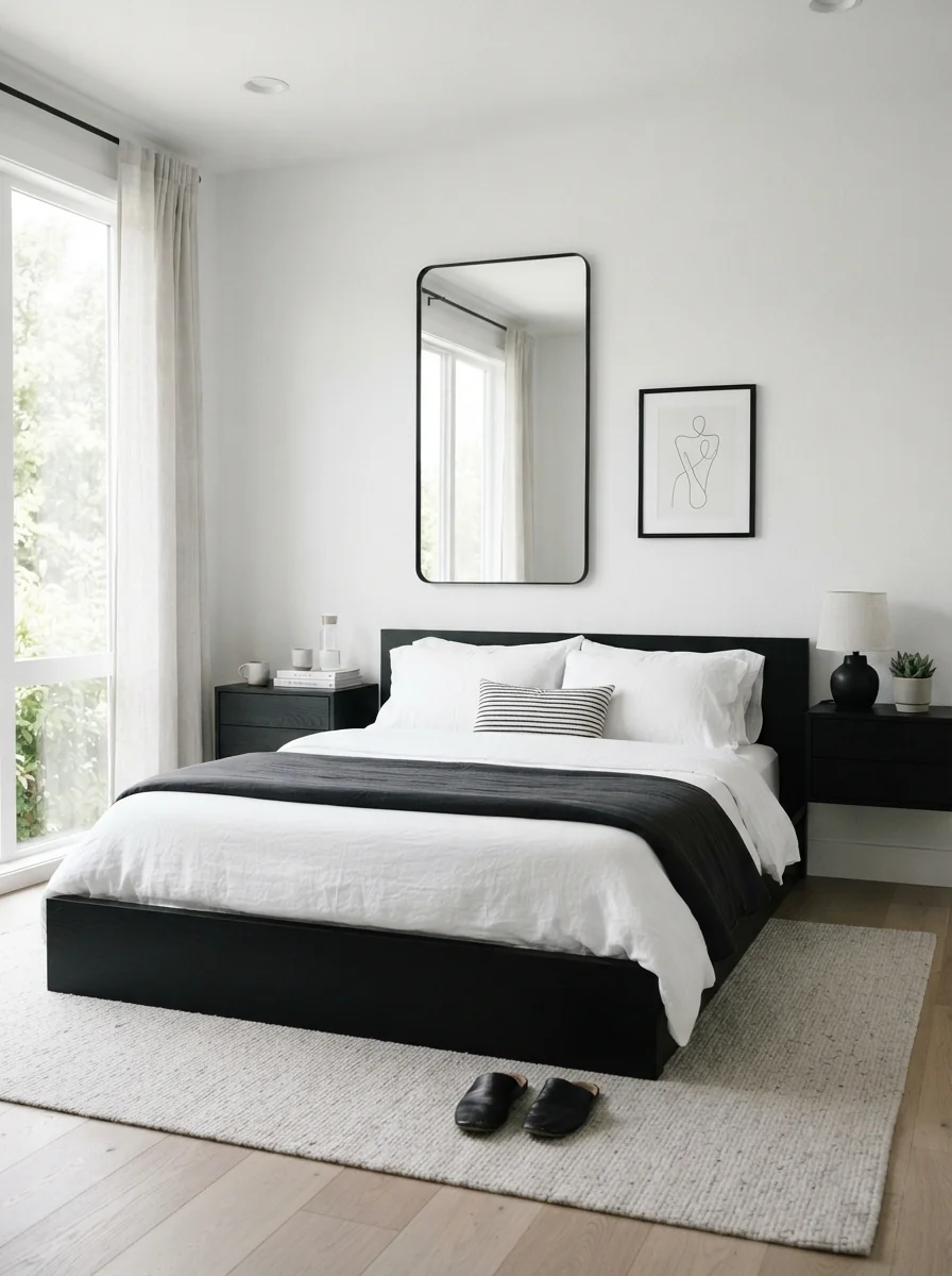 1. Modern Minimalist Monochrome Retreat