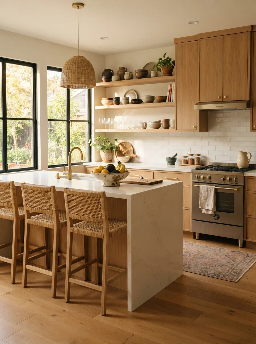 5. Modern Organic Kitchen With Warm Minimalism