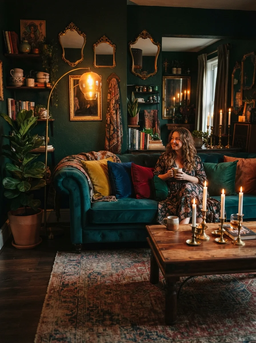 7. Moody Boho With Rich Jewel Tones