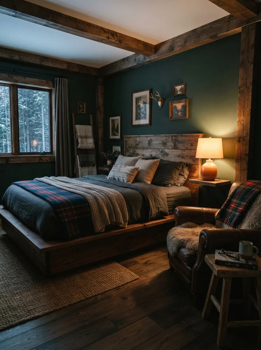 2. Moody Cabin Escape With Rich Woods And Deep Colors