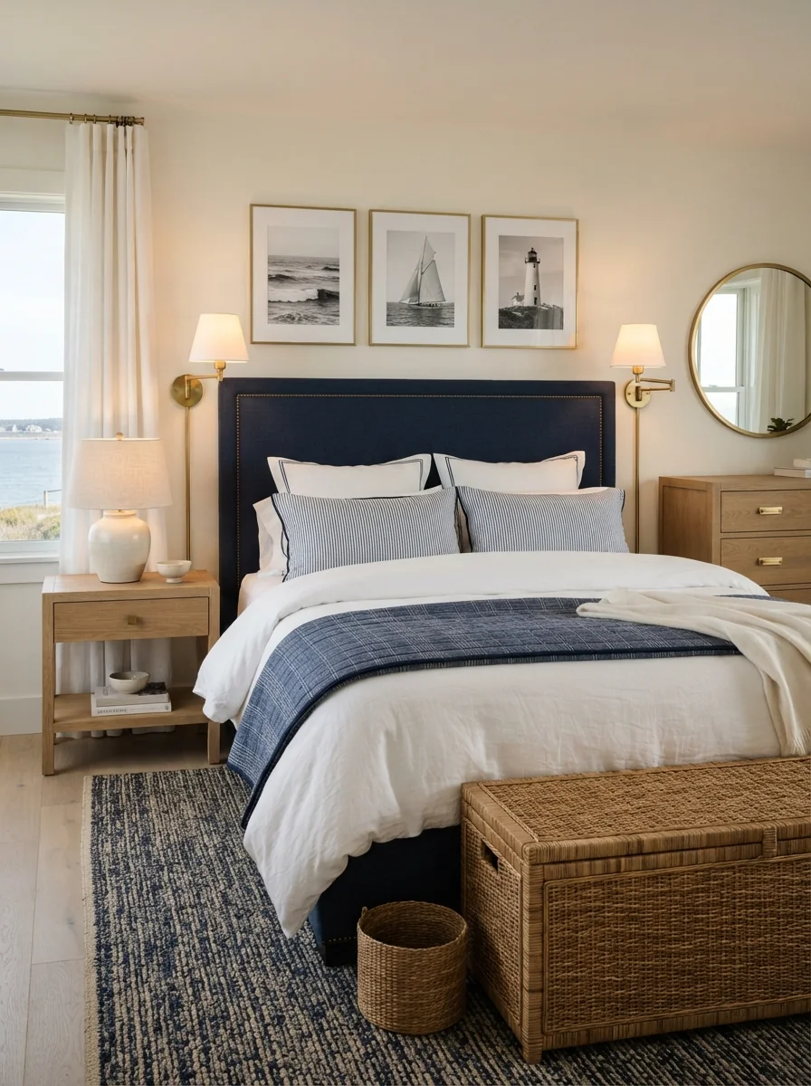 8. Nautical Navy Harbor Bedroom
