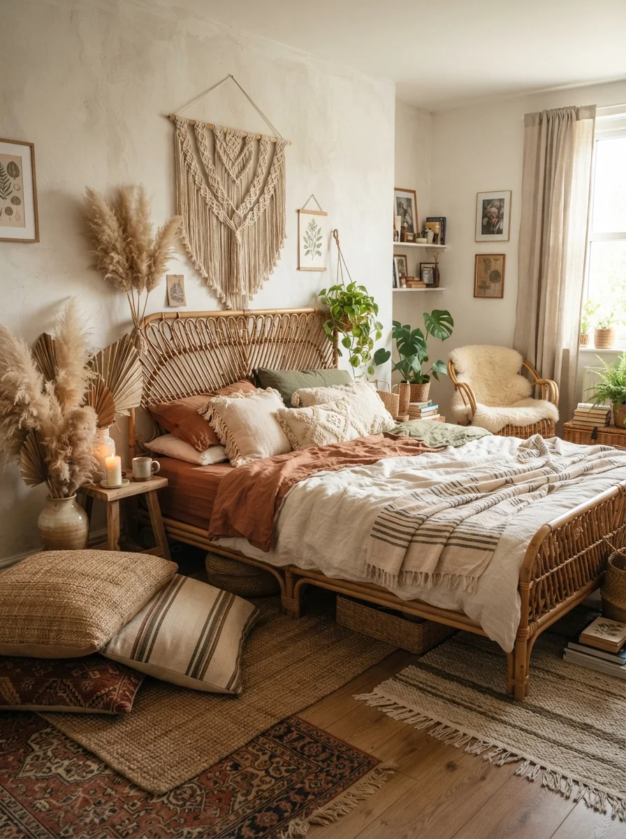 6. Relaxed Boho Summer Sanctuary With Layered Textures