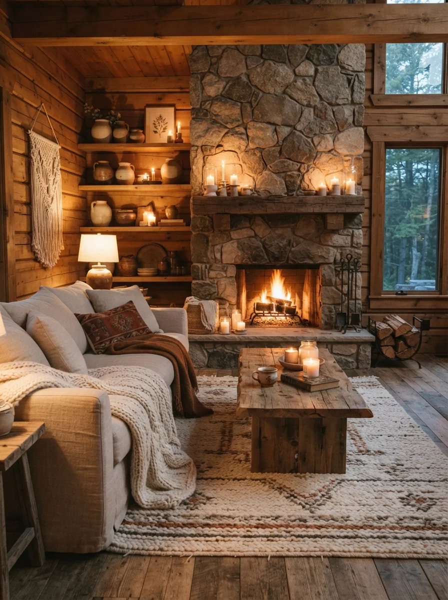 10. Rustic Cabin Boho Hideaway