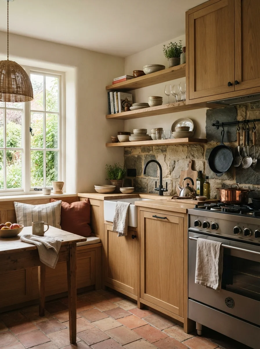 9. Rustic Modern Kitchen With Warm Wood Accents
