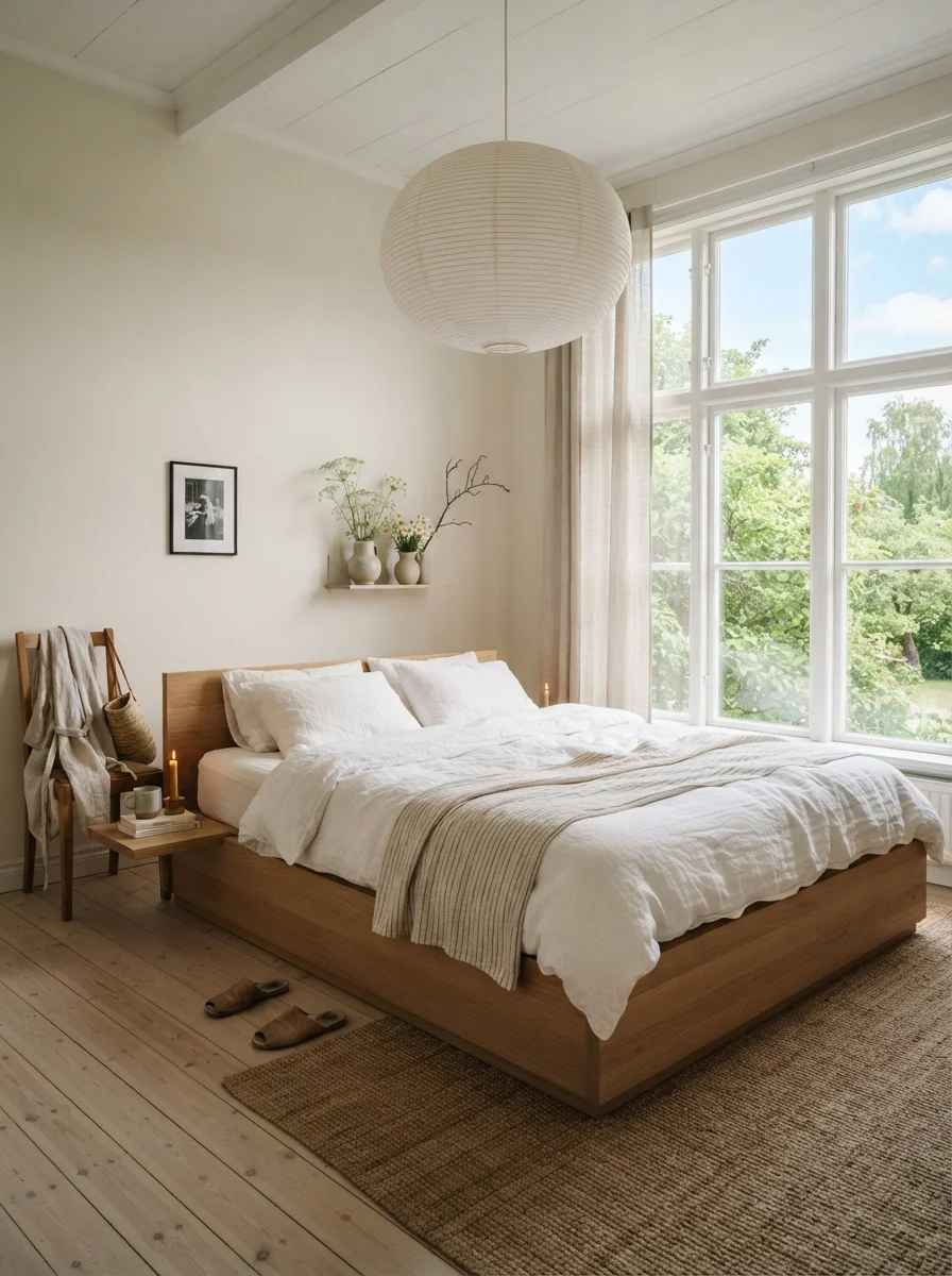 5. Scandinavian Summer Haven With Light Wood and Minimal Decor