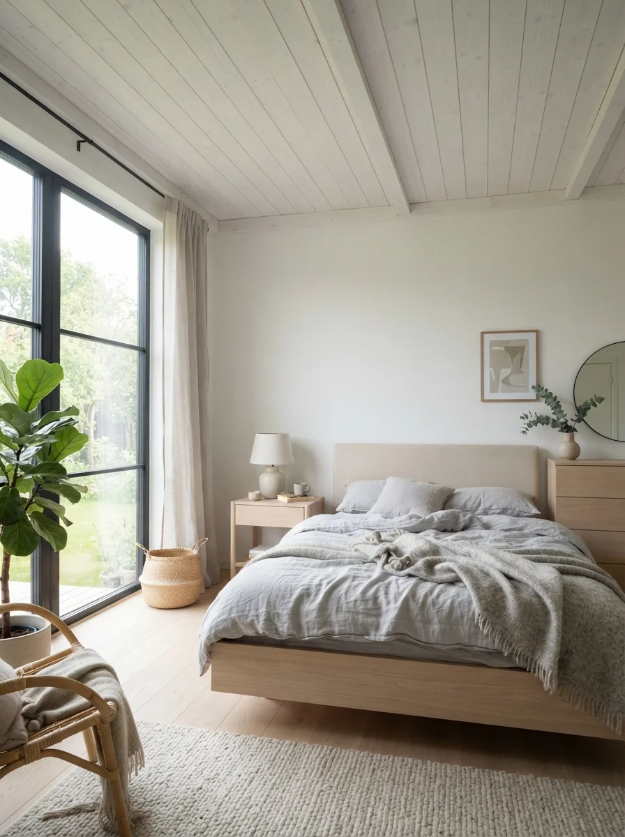 4. Scandinavian White Timber Ceiling Haven