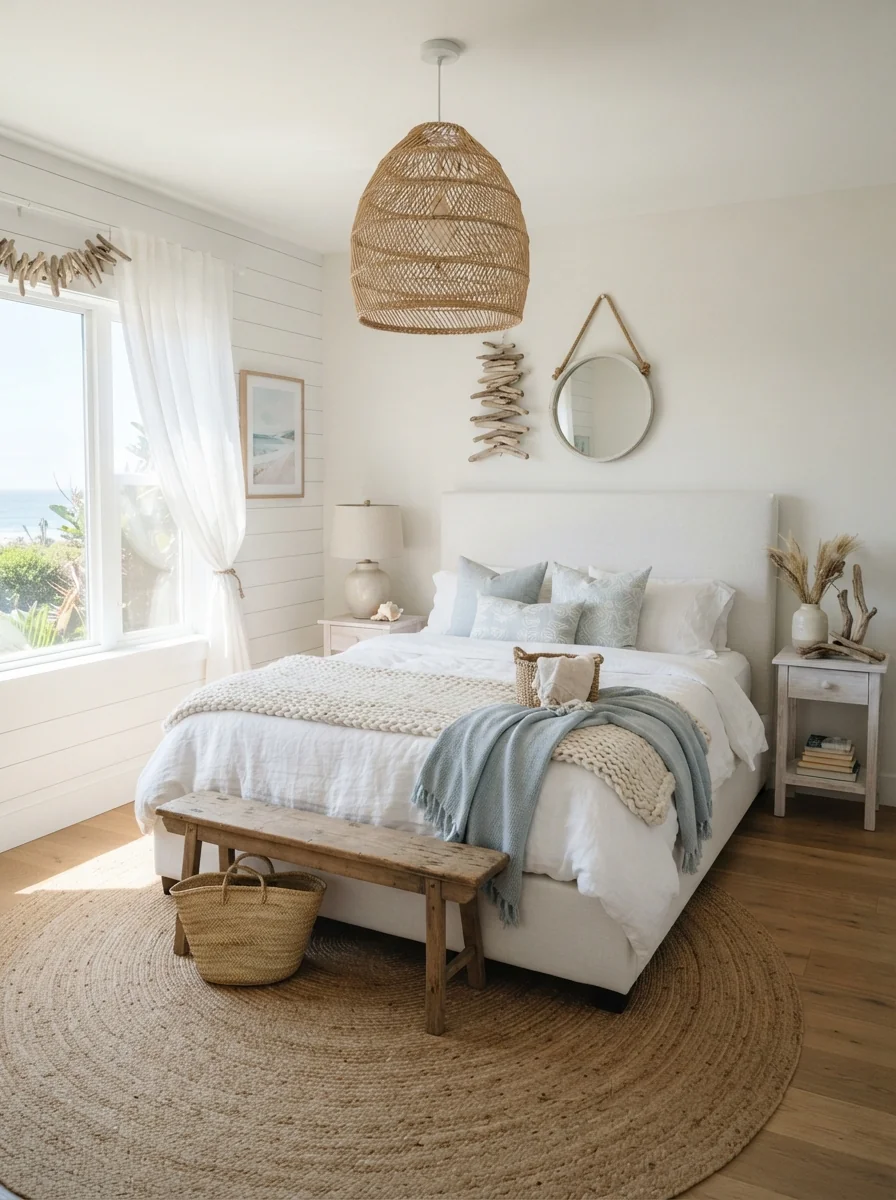 9. Soft Coastal Bedroom Inspired By Breezy Beach Houses