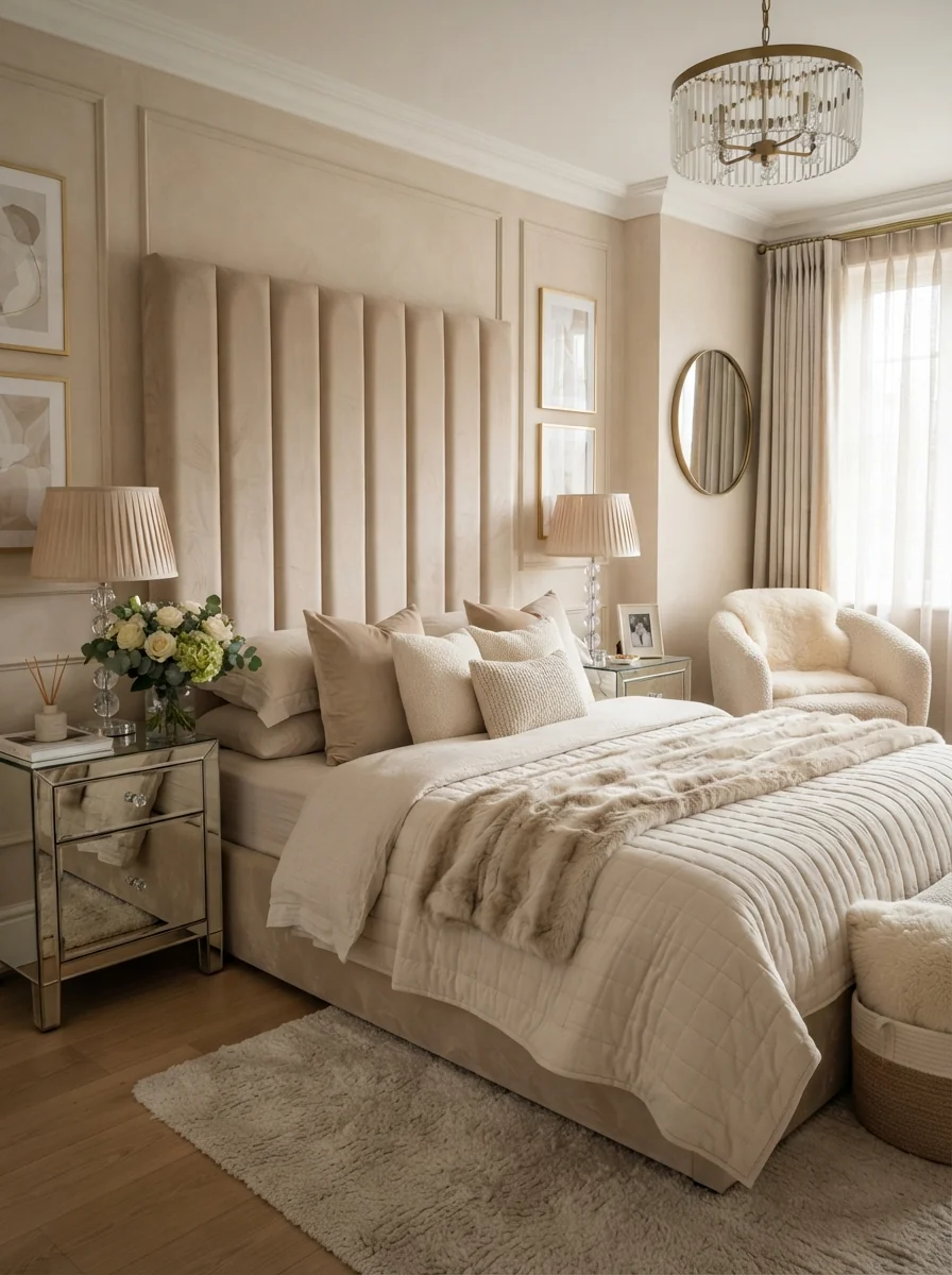 6. Soft Glam Neutral Bedroom