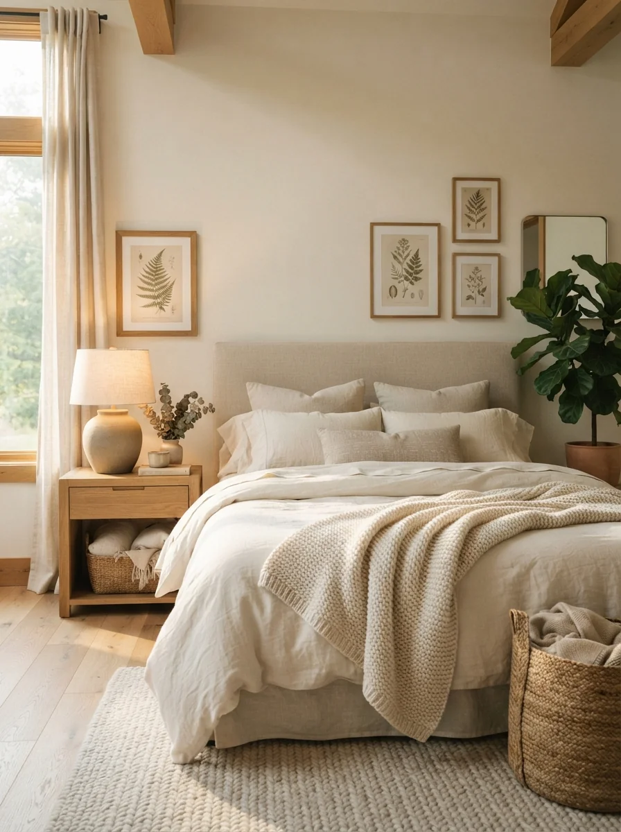 1. Soft Neutral Retreat With Layered Linen Accents