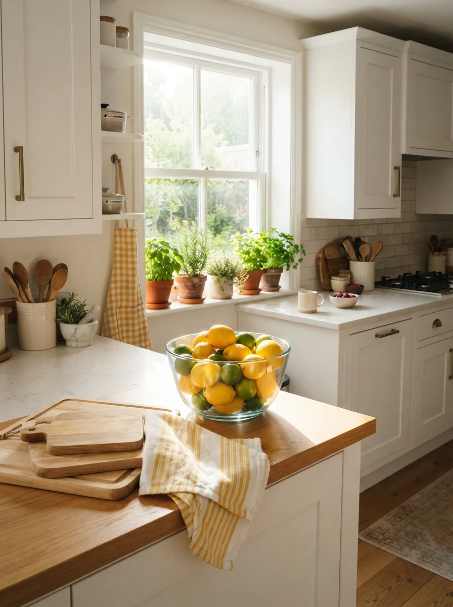 2. Sunny Citrus Kitchen With Fresh Yellow Accents