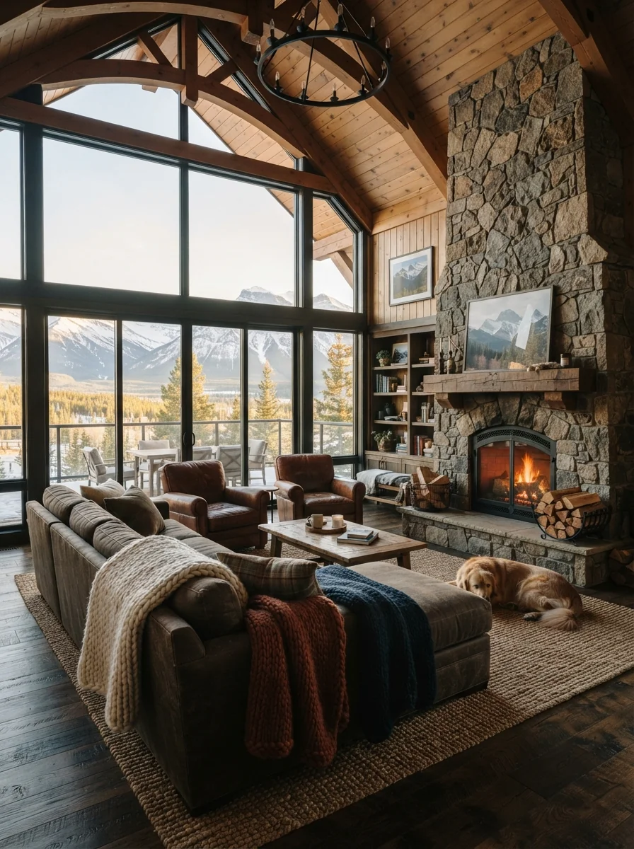 6. Vaulted Cedar Ceiling With Mountain Lodge Comfort