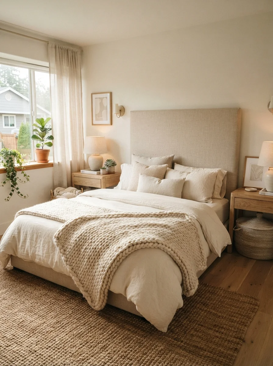 1. Warm Neutral Retreat With Layered Linen Textures