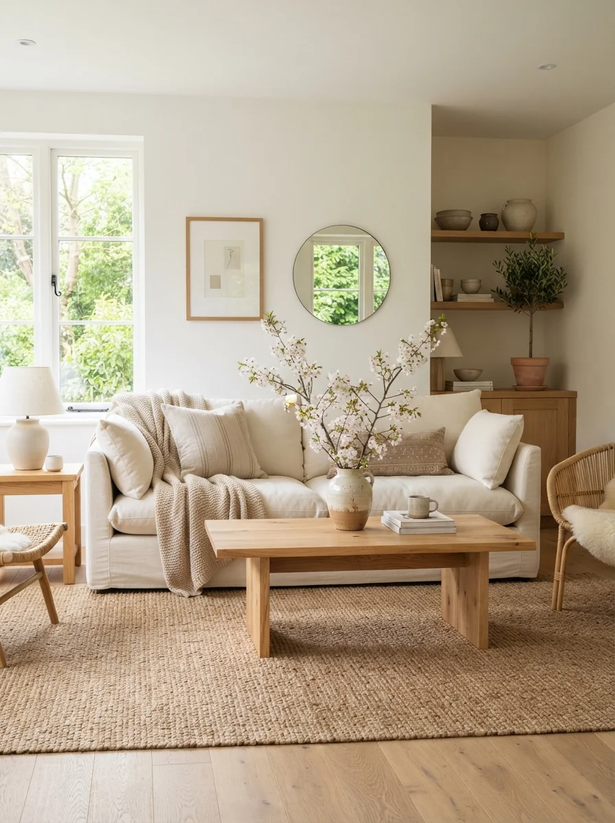 1. Warm Neutral Sanctuary With Oak And Linen